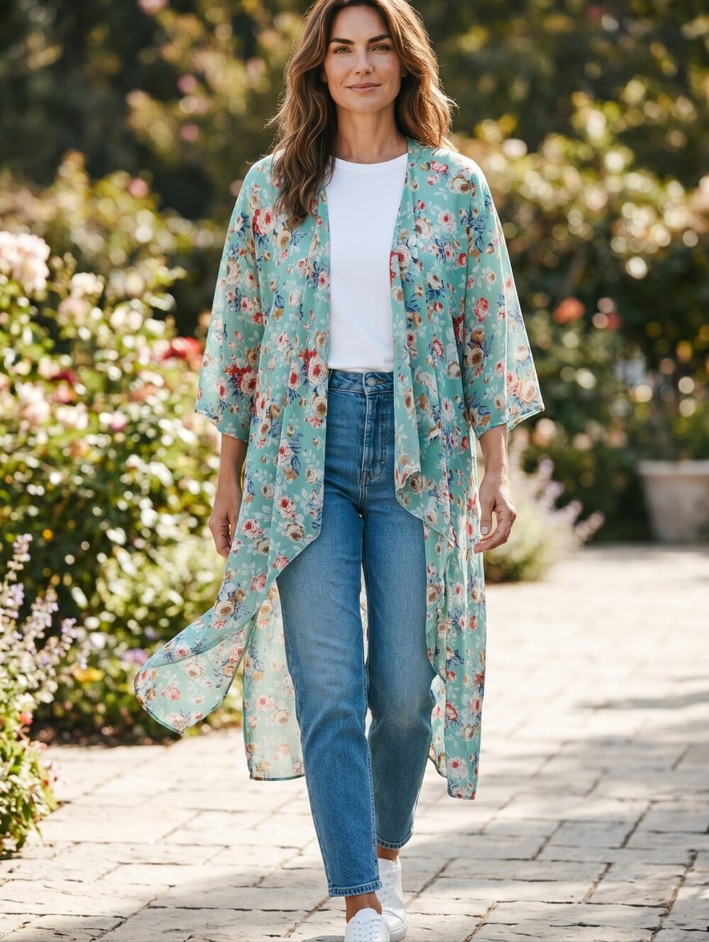 LuLaRoe Mint Floral Duster